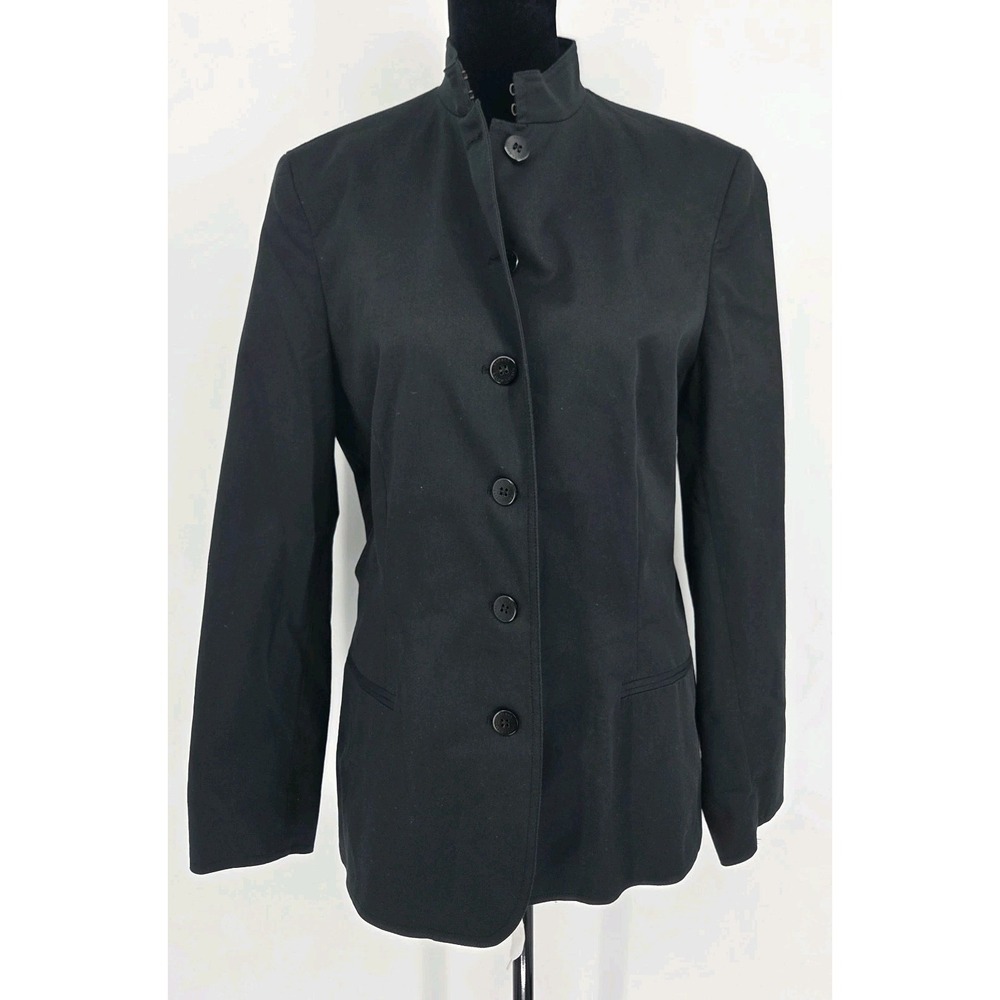 Lauren Ralph Lauren Womens Blazer 10 Black Mandarin Collar